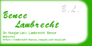 bence lambrecht business card